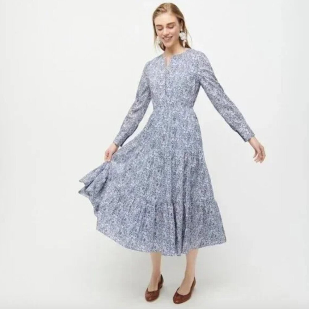 J.Crew long tiered dress in Liberty® June's Meadow print